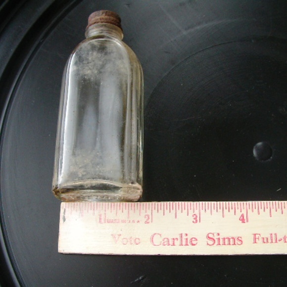 Vintage Small Glass Bottle with Lid - Picture 2 of 5
